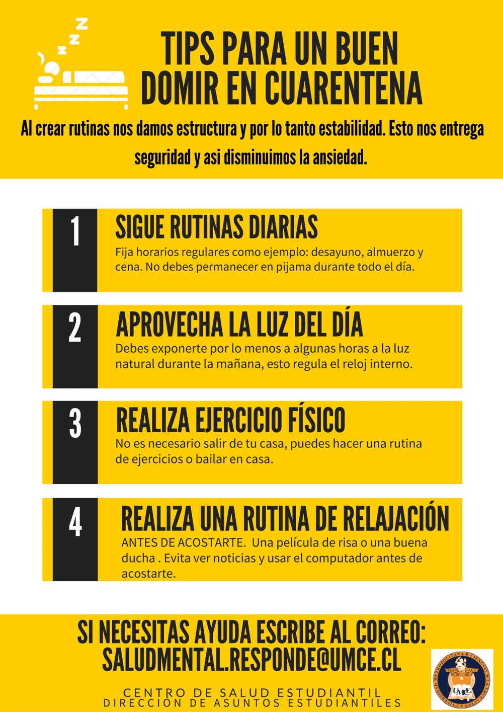 tips para un buen domir en cuarentena
