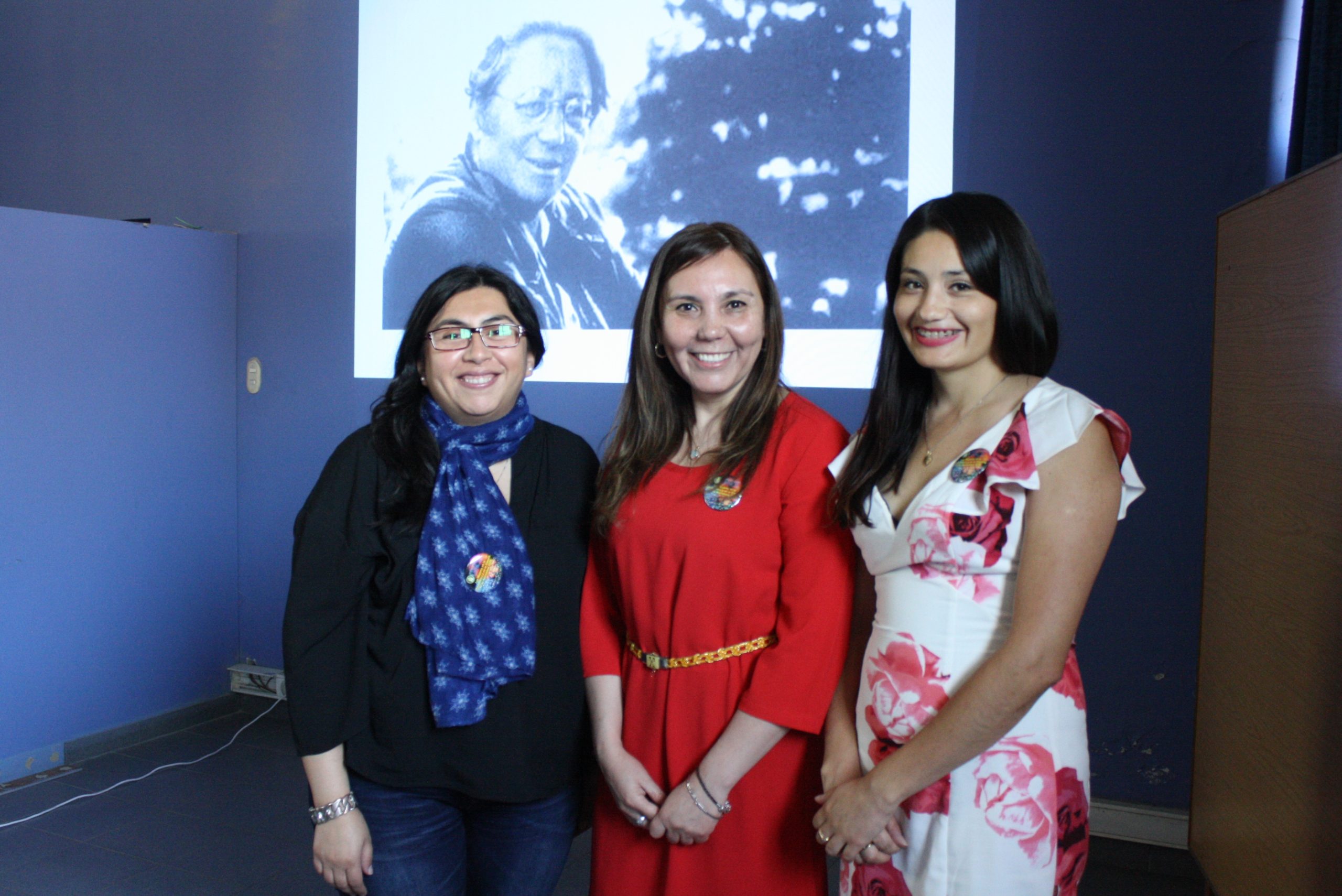 Las profesoras María Catalina Sabando, Isabel Berna y Lizethly Cáceres, expositoras del encuentro.