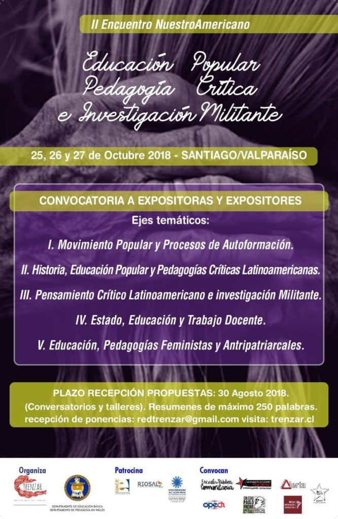 II Encuentro Nuestroamericano de Educación Popular, Pedagogía Crítica e Investigación Militante 9ad1811f7480309be5244032ffbbef95 d9a