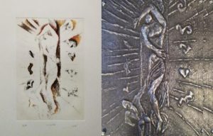 Traducción táctil de una obra de la serie Mario Toral de la Pinacoteca UMCE (proyecto de VcM y Extensión B21-3/2021-UMCE)