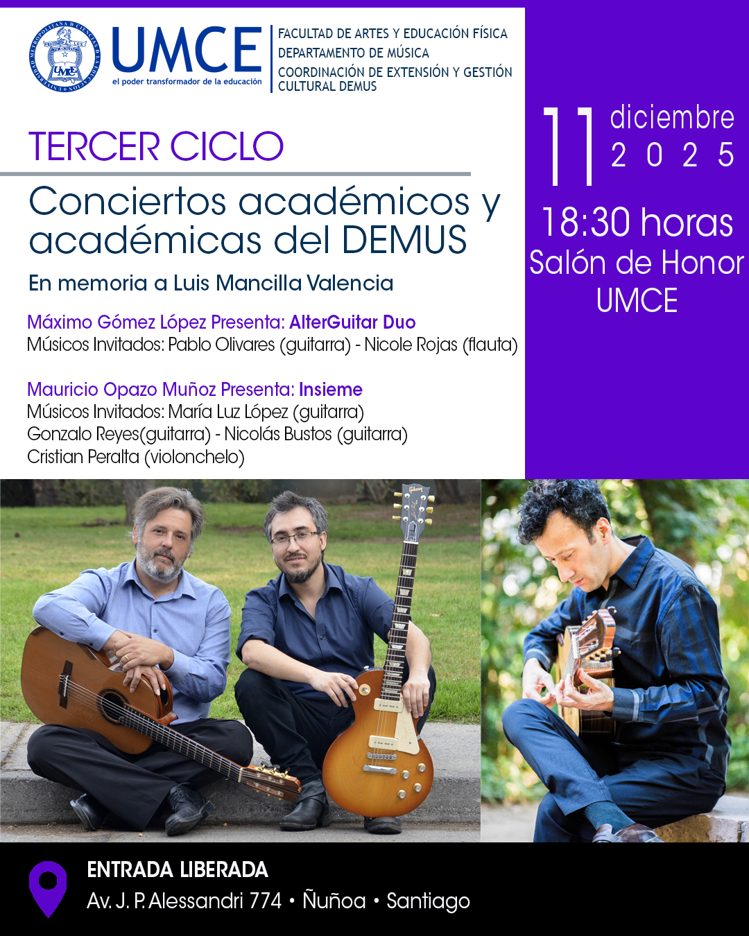 Tercer Ciclo – Conciertos académicos DEMUS Máximo Gómez