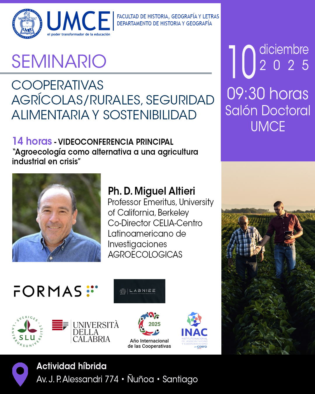 SEMINARIO “Cooperativas agrícolas/rurales, seguridad alimentaria y sostenibilidad
