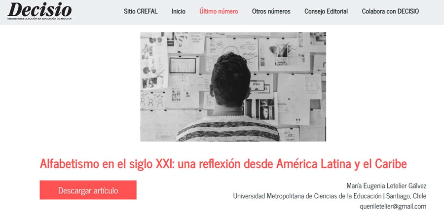 Especialista UMCE publica artículo en revista en Educación de Adultos 8390aa5ce8e50f32cee2f668a00694aa e0f