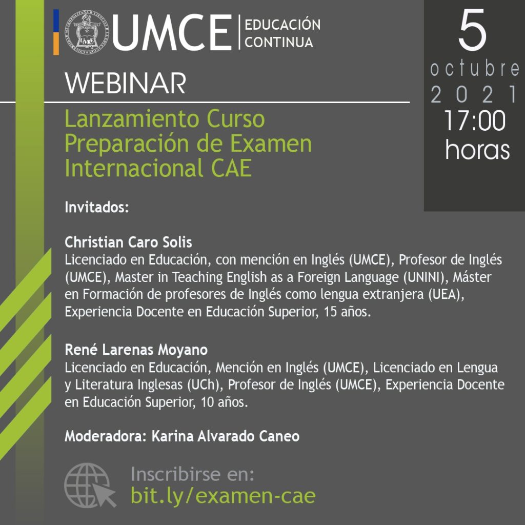 Educación Continua invita a participar en curso “Preparación para Examen Internacional CAE" 0561cc10daff735d0e0b338e3548f06d 8e3