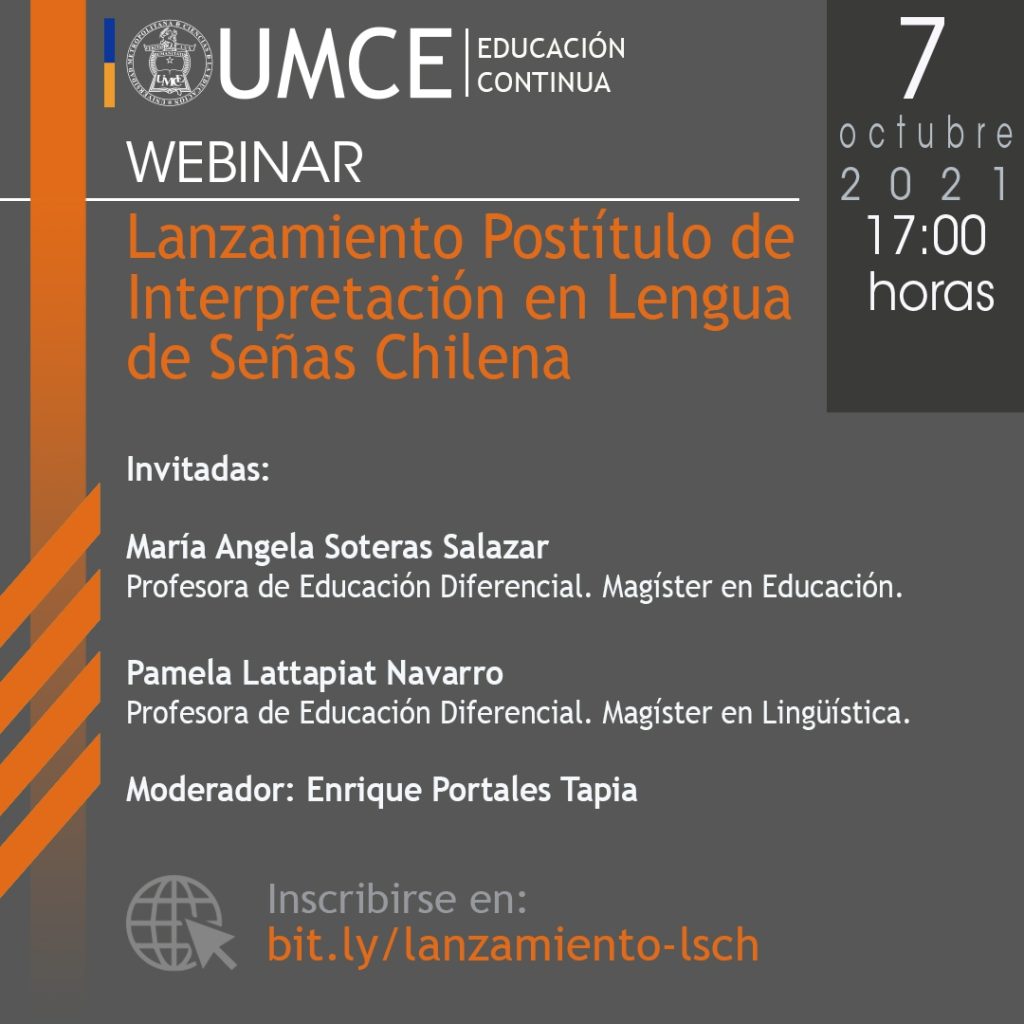 UMCE invita a participar en lanzamiento del Postítulo “Interpretación en Lengua de Señas Chilena" 7d949e9d1dc0ed3fa5deb29f17078d09 43c