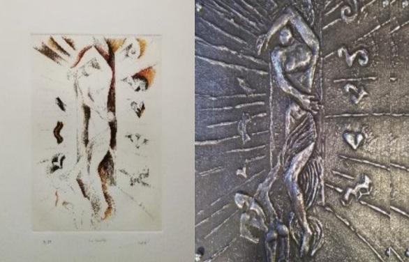 Traducción táctil de una obra de la serie Mario Toral de la Pinacoteca UMCE (proyecto de VcM y Extensión B21-3/2021-UMCE)