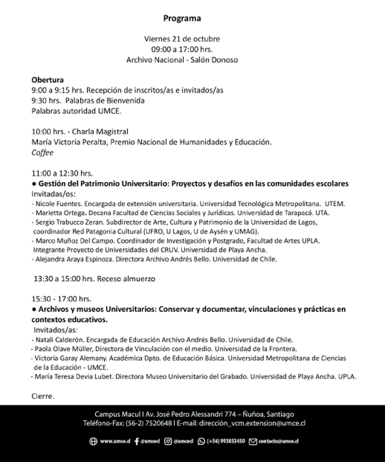 UMCE &mdash; Programa Encuentro de Patri fd9