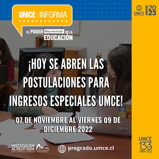 Admisión 2023: UMCE abre proceso de postulación para ingresos especiales d561f80dfa05c34464e7eed65db7a231 abc