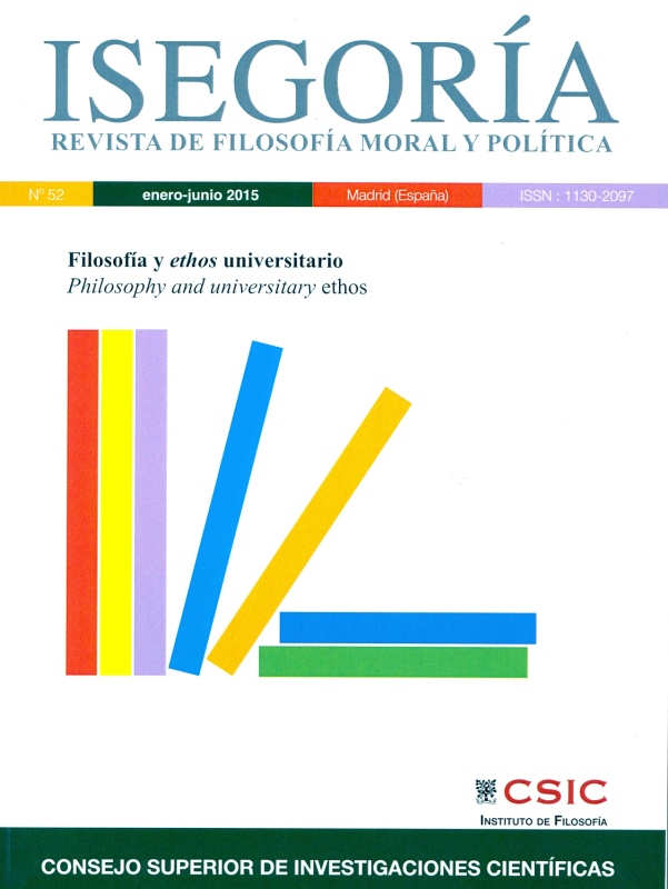 Portada Revista Isegoría. Revista de Filosofía Moral y política