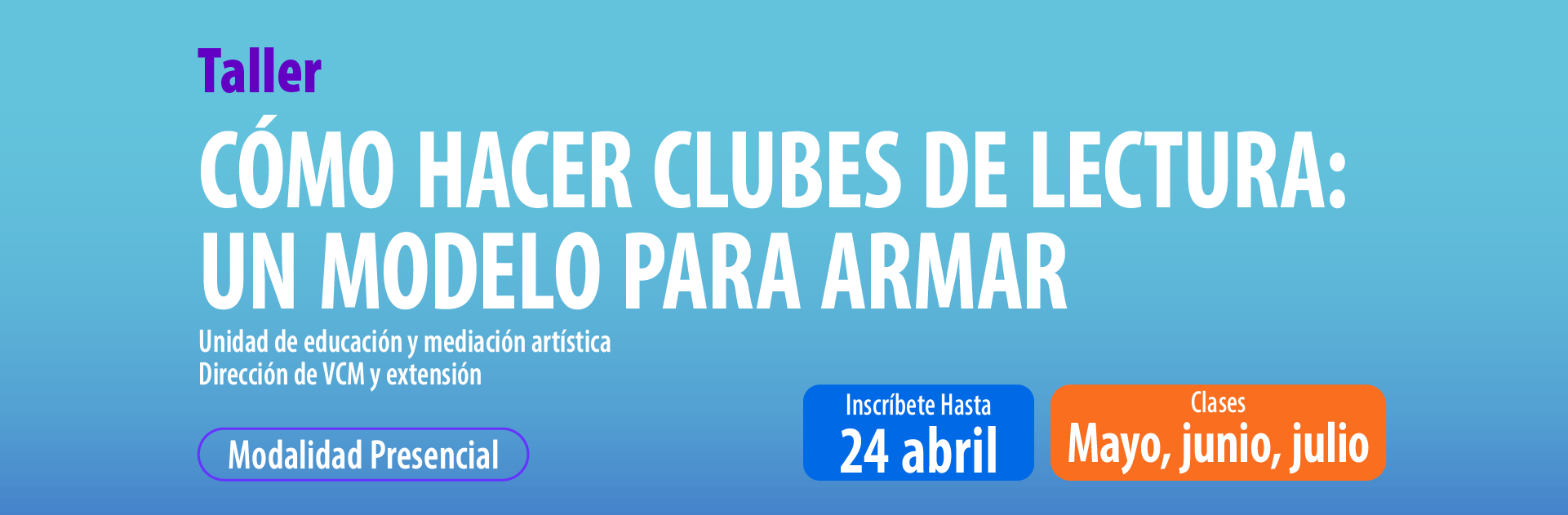 Banner Taller Clubes de Lectura
