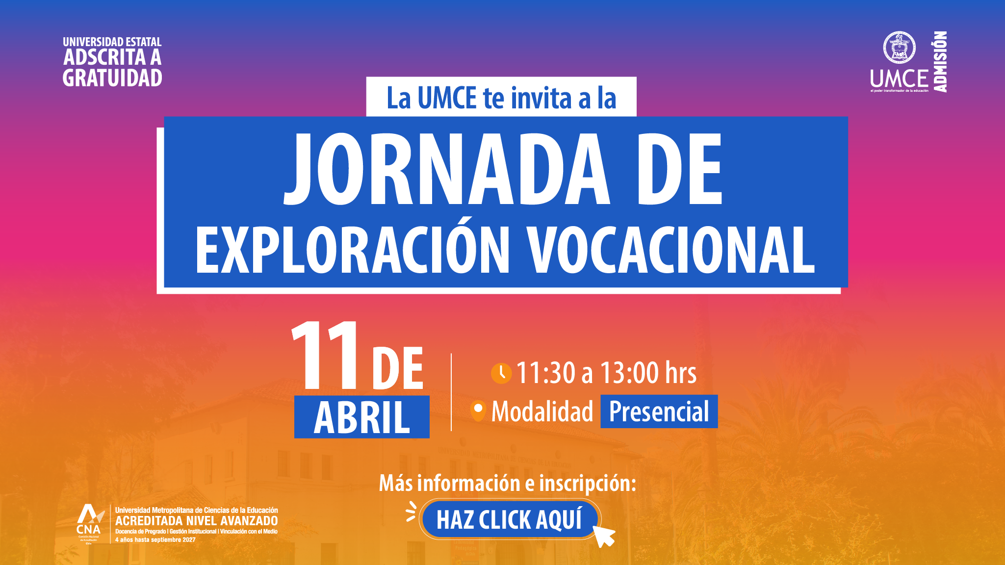 UMCE &mdash; Jornada Exploracion Vocacional Slide Web