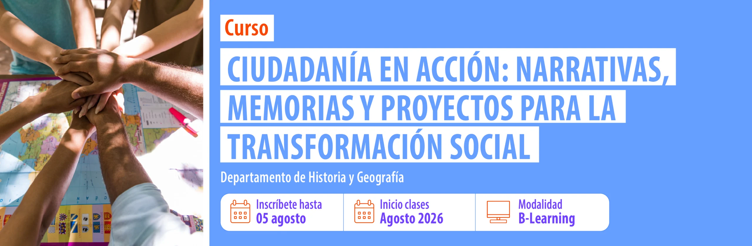 10 Banner Curso Ciudadanía en acción Narrativas, memorias y proyectos para la transformación social