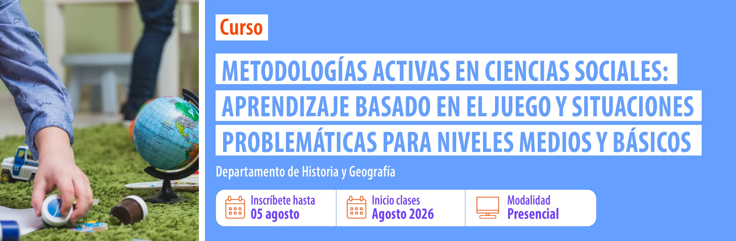 7 Banner Curso Metodologías activas en ciencias sociales aprendizaje basado en el juego