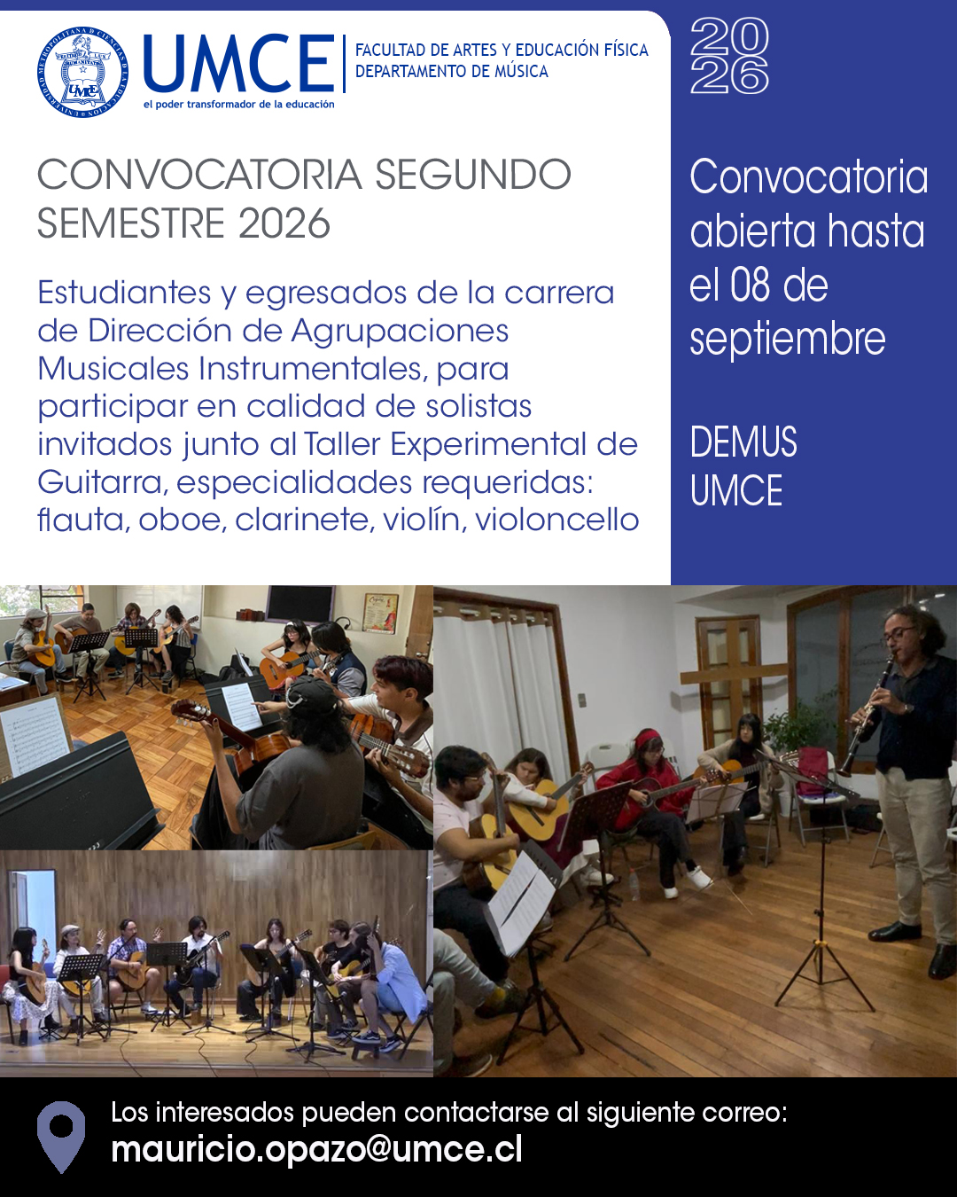 Convocatoria para estudiantes intérpretes guitarra Convocatoria para estudiantes intérpretes guitarra