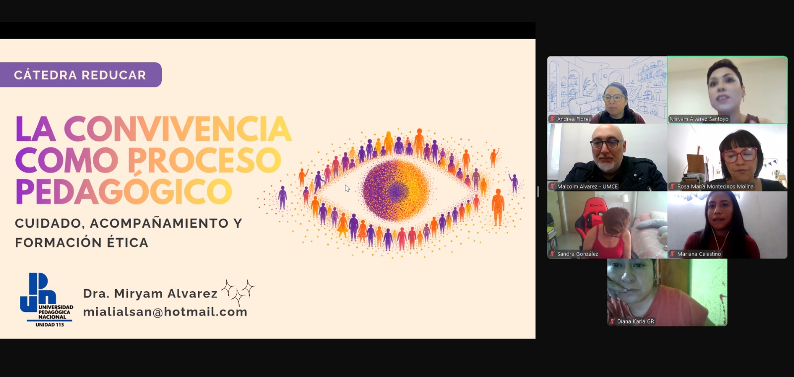 Cátedra REDUCAR “Cultura de Paz y Convivencia Escolar”, una propuesta formativa gratuita desarrollada en el marco del trabajo colaborativo de la Red Educativa Universitaria de Conocimiento y Acción Regional (REDUCAR), en el que se inscribieron 144 personas de República Dominicana, Honduras, México, Colombia y Chile.